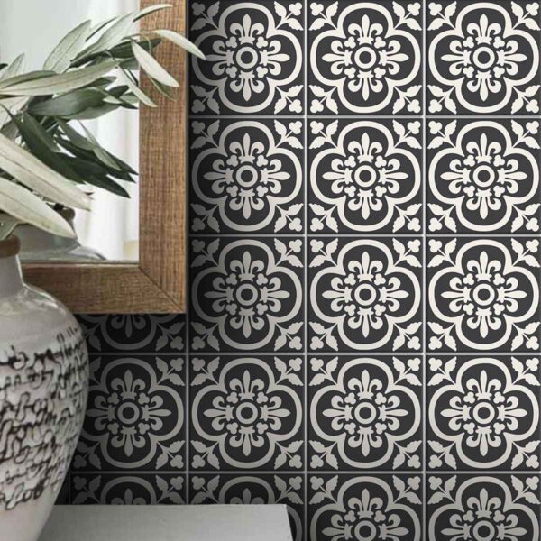 Floral Floor Tile Stickers | Peel and Stick Tile Decals for Kitchen, Bathroom & Wall | Antiskid Floor Tile Stickers