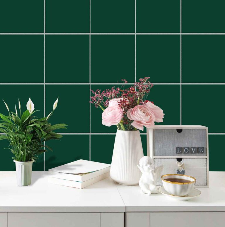 Bathroom Kitchen Wall Floor Tile Vinyl Decals. White Black Seamless Design, Upgrade with Peel and Stick Tile Stickers | Waterproof & Removable