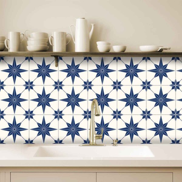 Buy Vinyl Floor Tiles Vinyl | Waterproof Blue Star Tile Stickers decal