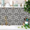 Floral Floor Tile Stickers | Peel and Stick Tile Decals for Kitchen, Bathroom & Wall | Antiskid Floor Tile Stickers