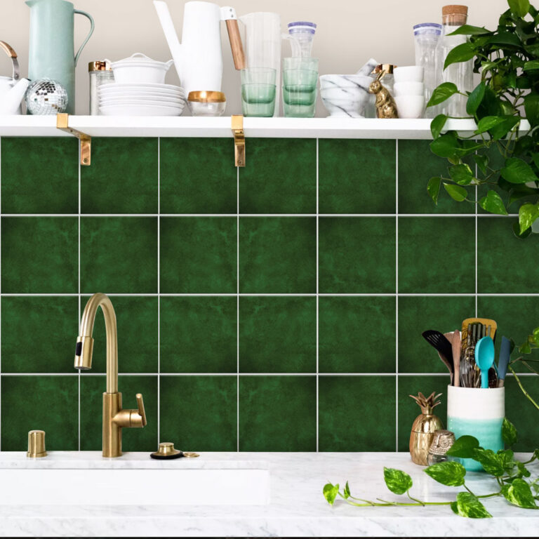 Textured Peel & Stick Floor Tile Stickers | Waterproof, Removable Kitchen Bathroom Wall Backsplash Tile Stickers