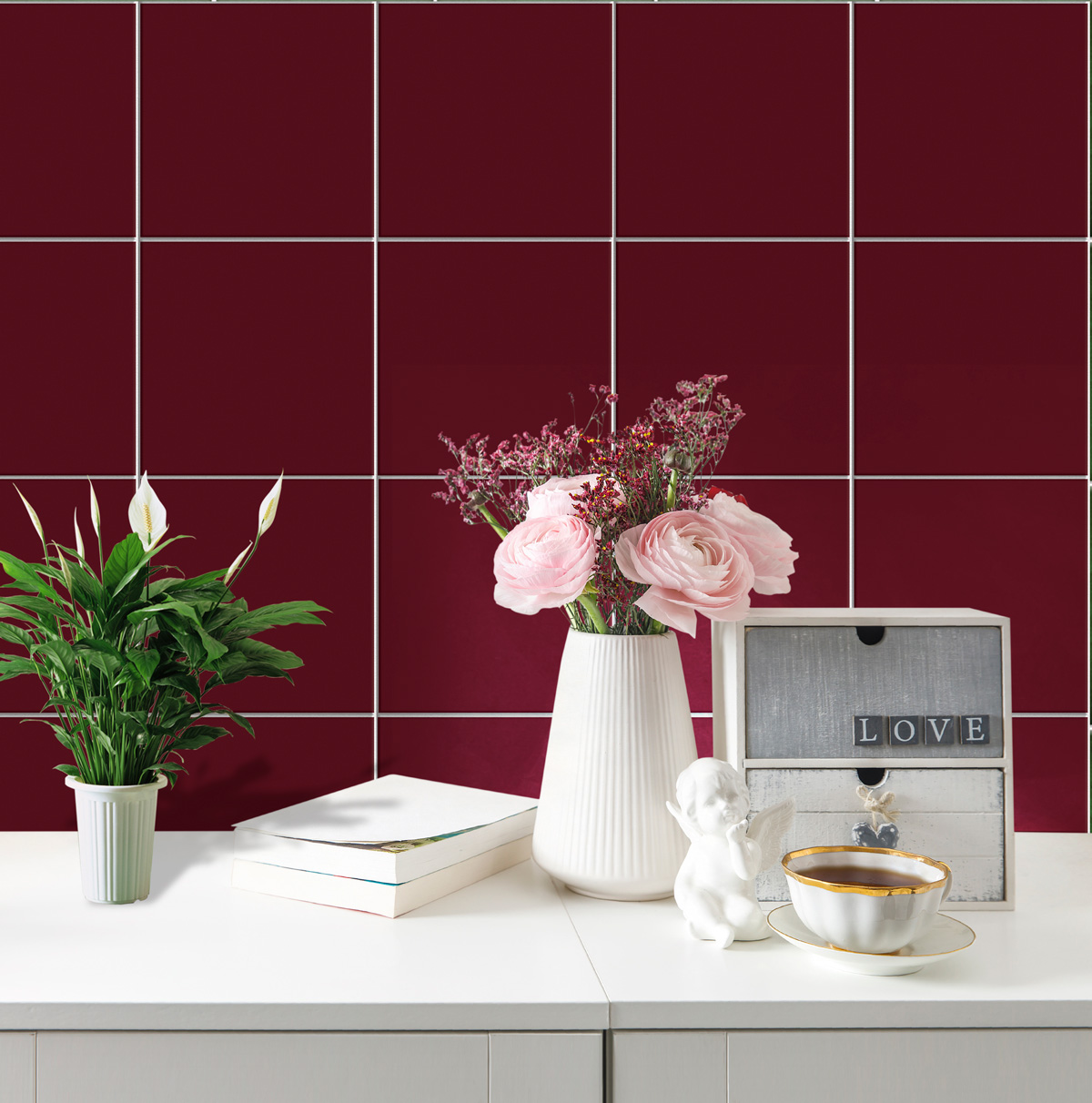 Floor Tile Stickers | Kitchen, Wall, Bathroom, Tile Decals| Antiskid Floor Tile Stickers | Removable | FREE DELIVERY!