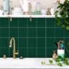 Bathroom Kitchen Wall Floor Tile Vinyl Decals. White Black Seamless Design, Upgrade with Peel and Stick Tile Stickers | Waterproof & Removable