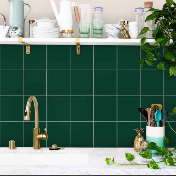 Bathroom Kitchen Wall Floor Tile Vinyl Decals. White Black Seamless Design, Upgrade with Peel and Stick Tile Stickers | Waterproof & Removable
