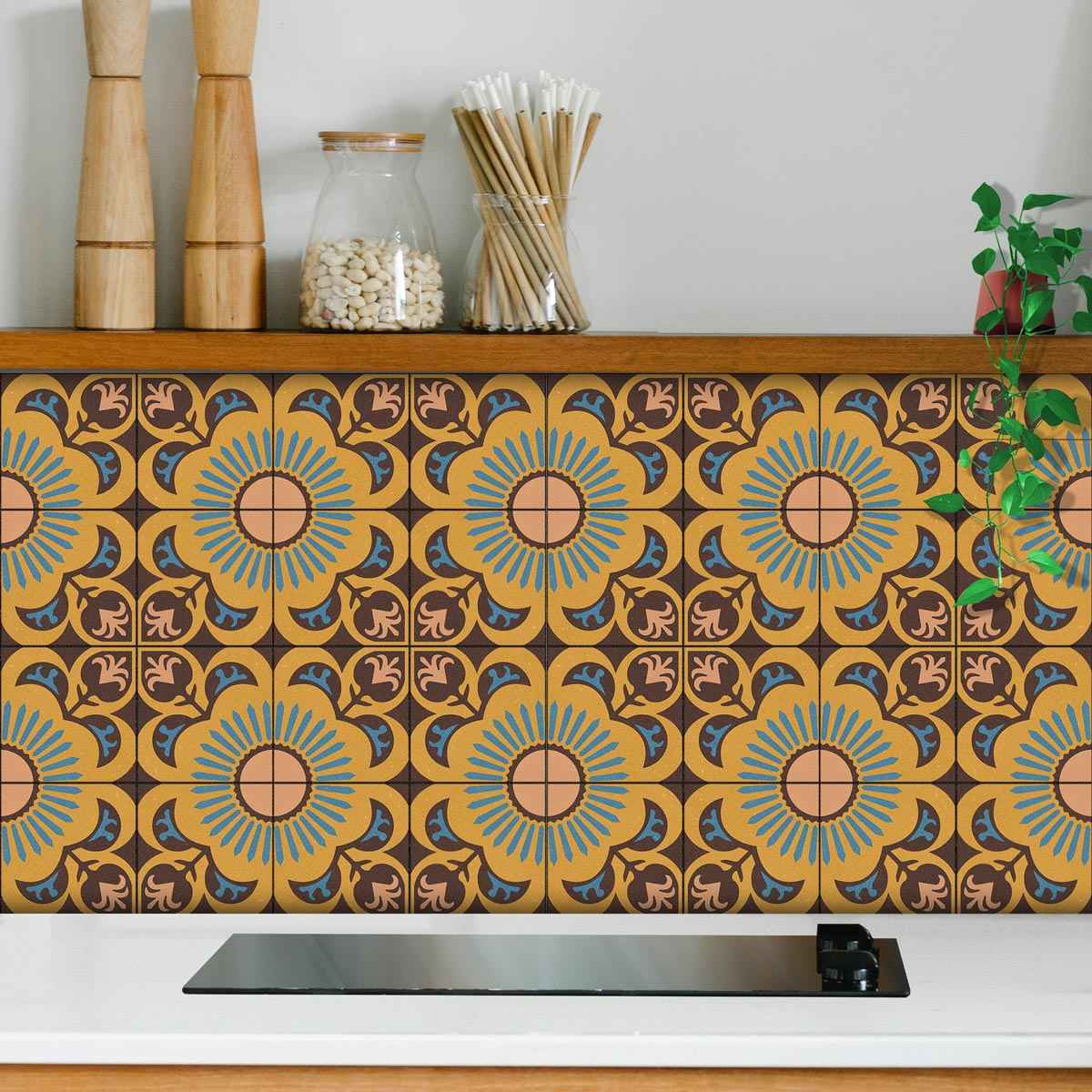 Hand Crafted Tile Stickers | Peel and Stick DIY Stickers | Kitchen Bathroom Floor Wal Stair Vinyl Decals | FREE SHIPPING!