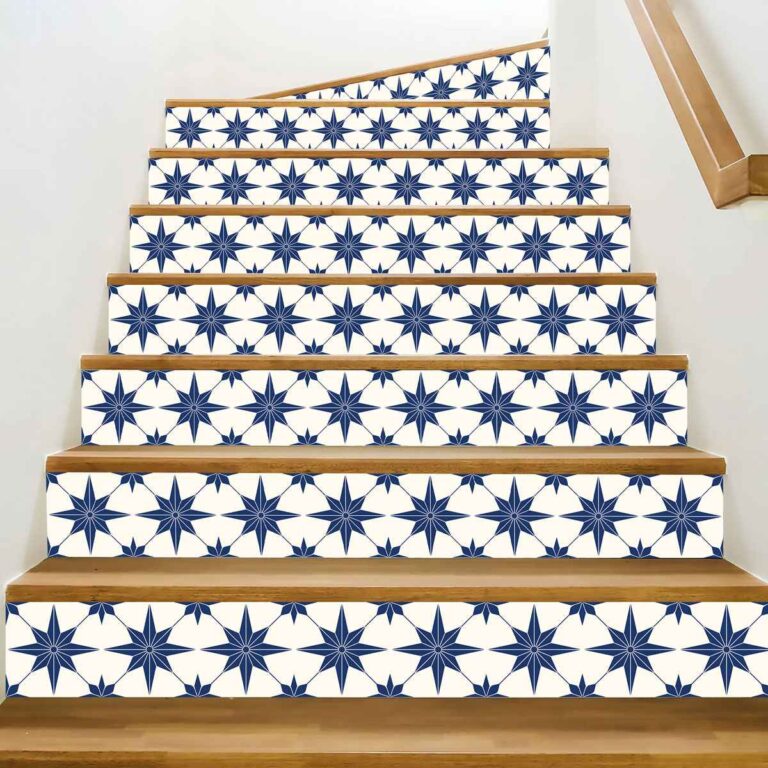 Buy Vinyl Floor Tiles Vinyl | Waterproof Blue Star Tile Stickers decal