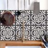 Floral Floor Tile Stickers | Peel and Stick Tile Decals for Kitchen, Bathroom & Wall | Antiskid Floor Tile Stickers