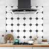 Black and White Geometric Tile Stickers | Hand Crafted Decals | Peel and Stick Kitchen Wall Floor Bathroom Tile Decals | Removable Stickers