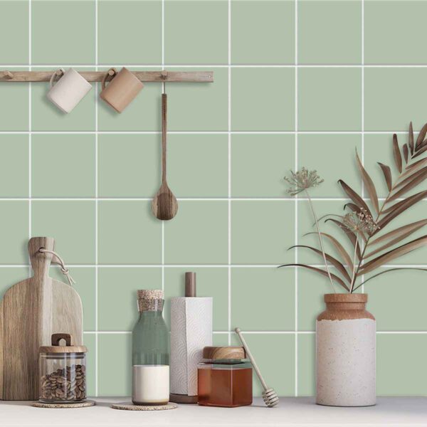 Green Floor Tile Stickers | Kitchen, Wall, Bathroom, Tile Decals| Antiskid Floor Tile Stickers | Removable | FREE DELIVERY!