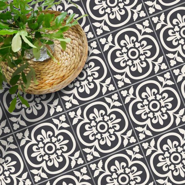 Floral Floor Tile Stickers | Peel and Stick Tile Decals for Kitchen, Bathroom & Wall | Antiskid Floor Tile Stickers