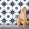 Buy Vinyl Floor Tiles Vinyl | Waterproof Blue Star Tile Stickers decal