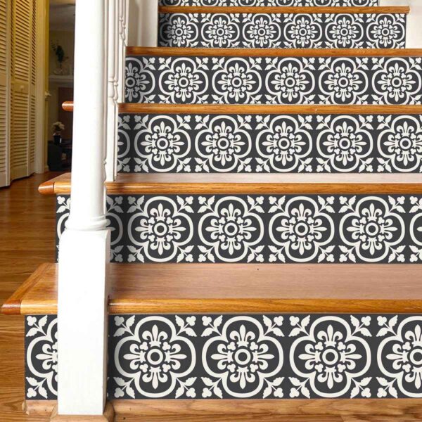 Floral Floor Tile Stickers | Peel and Stick Tile Decals for Kitchen, Bathroom & Wall | Antiskid Floor Tile Stickers