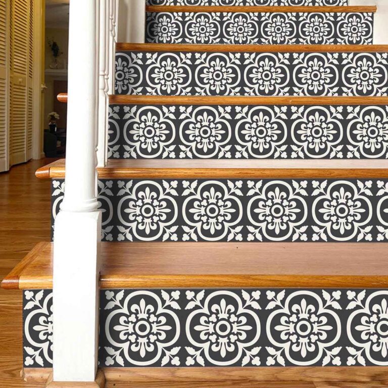 Floral Floor Tile Stickers | Peel and Stick Tile Decals for Kitchen, Bathroom & Wall | Antiskid Floor Tile Stickers