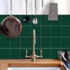 Bathroom Kitchen Wall Floor Tile Vinyl Decals. White Black Seamless Design, Upgrade with Peel and Stick Tile Stickers | Waterproof & Removable