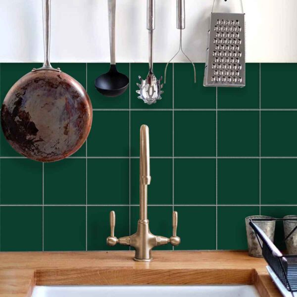 Bathroom Kitchen Wall Floor Tile Vinyl Decals. White Black Seamless Design, Upgrade with Peel and Stick Tile Stickers | Waterproof & Removable