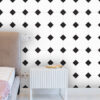 Black and White Geometric Tile Stickers | Hand Crafted Decals | Peel and Stick Kitchen Wall Floor Bathroom Tile Decals | Removable Stickers