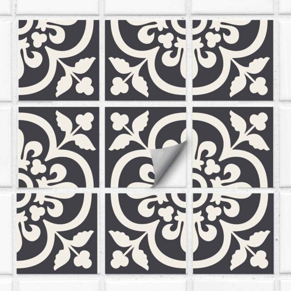Floral Floor Tile Stickers | Peel and Stick Tile Decals for Kitchen, Bathroom & Wall | Antiskid Floor Tile Stickers