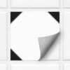 Black and White Geometric Tile Stickers | Hand Crafted Decals | Peel and Stick Kitchen Wall Floor Bathroom Tile Decals | Removable Stickers