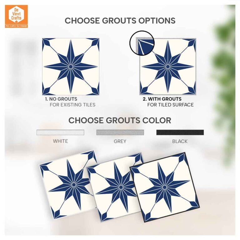 Buy Vinyl Floor Tiles Vinyl | Waterproof Blue Star Tile Stickers decal