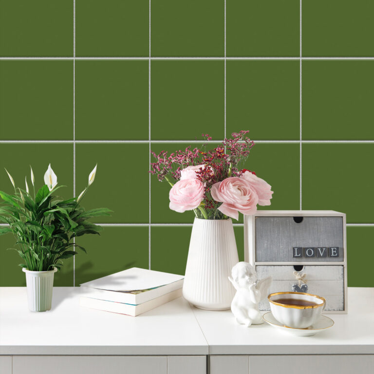 Solid Olive Tile Stickers, Green Tile Vinyl, Green Backsplash, Lowes Vinyl Tile Flooring, Peel And Stick Floor Tiles, Vinyl Tile Flooring, Sticky Floor Tiles