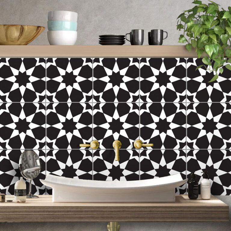 Easy DIY Vinyl Stickers, black and white peel and stick backsplash decals. Self-adhesive vinyl stickers USA, black and white tile stickers,black and white tile vinyl flooring, black and white adhesive floor tiles, luxury vinyl tile black and white, black and white self adhesive floor tiles