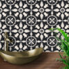 DIY Vinyl Stickers, Self-Adhesive Black & White Vinyl Tile Decals - Modern Backsplash Sticker, luxury vinyl tile black and white, black and white self adhesive floor tiles