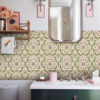 Vintage Floral Tile Backsplash, Retro Kitchen Tile Designs, Floral Patterned Backsplash Tiles, Mid-Century Modern Kitchen Tiles, Antique Flower Tile Backsplash, Classic Floral Ceramic Tiles, Vintage-Inspired Kitchen Backsplash, Retro Flower Tile Stickers, Floral Peel-and-Stick Backsplash,