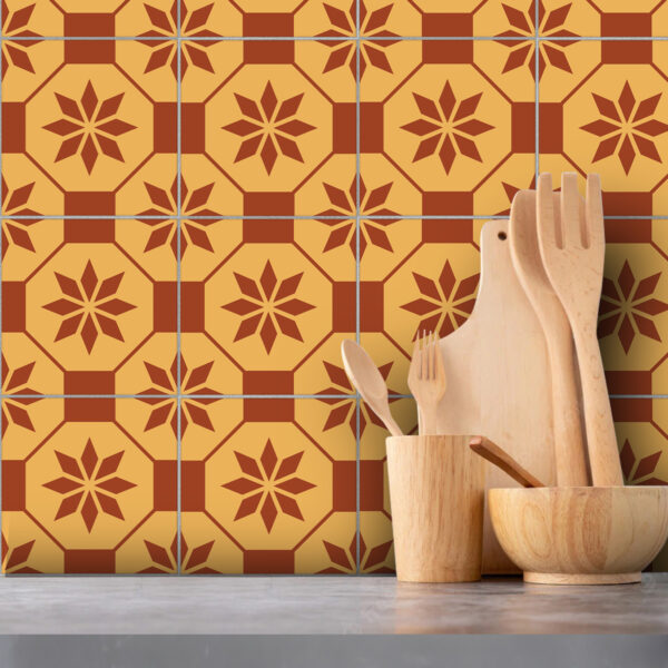 Vintage Floral Tile Backsplash, Retro Kitchen Tile Designs, Floral Patterned Backsplash Tiles, Mid-Century Modern Kitchen Tiles, Antique Flower Tile Backsplash, Classic Floral Ceramic Tiles, Vintage-Inspired Kitchen Backsplash, Retro Flower Tile Stickers, Floral Peel-and-Stick Backsplash, 1950s Kitchen Tile Patterns