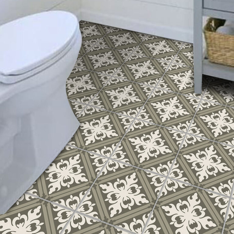 Peel and Stick Olive Floral Tile Sticker Bathroom, Peel and Stick Shower Tile, Bathroom Tiles, Floor Decals, Adhesive Floor Vinyl Tiles, Self Stick Vinyl Flooring USA