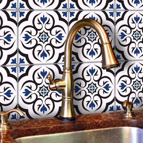 Blue Peel and Stick Tiles, Peel and Stick Tile Backsplash, Removable Tile Stickers, Self-Adhesive Wall Tiles, Vinyl Tile Decals for Kitchen, Decorative Tile Decals, Easy Install Wall Tiles, Temporary Kitchen Backsplash Tiles, Classic Blue Wall Stickers