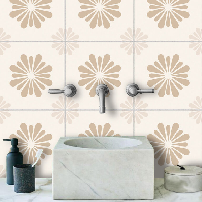 Geometric Tile Stickers, Geometric Backsplash, Floral Tile Stickers, Geometric Kitchen Backsplash, White Geometric Backsplash, Flower Tile Stickers, Geometric Pattern Backsplash, Flower Wall Stickers Decor, Floral Wallpaper Stickers, Floral Wallpaper Decals, Wall Floral Decals, Vintage Floral Stickers, Vintage Flower Sticker, Flower Decals
