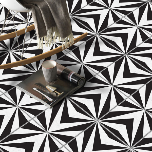 Geometric Vinyl Floor Tiles, Luxury Vinyl Tile Geometric, Geometric Tile Decals, Geometric Vinyl Tiles, Peel And Stick Vinyl Tile, White Peel And Stick Floor Tile, White Tile Vinyl
