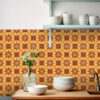 Vintage Floral Tile Backsplash, Retro Kitchen Tile Designs, Floral Patterned Backsplash Tiles, Mid-Century Modern Kitchen Tiles, Antique Flower Tile Backsplash, Classic Floral Ceramic Tiles, Vintage-Inspired Kitchen Backsplash, Retro Flower Tile Stickers, Floral Peel-and-Stick Backsplash, 1950s Kitchen Tile Patterns