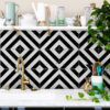 black and white tile stickers,black and white tile vinyl flooring, black and white adhesive floor tiles, luxury vinyl tile black and white, black and white self adhesive floor tiles, 12x12 black and white vinyl tile, black and white vinyl floor tiles