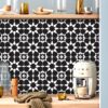 Easy DIY Vinyl Stickers, black and white peel and stick backsplash decals. Self-adhesive vinyl stickers USA, black and white tile stickers,black and white tile vinyl flooring, black and white adhesive floor tiles, luxury vinyl tile black and white, black and white self adhesive floor tiles