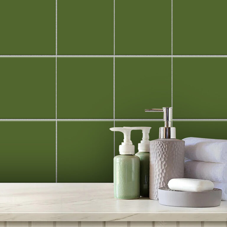 Solid Olive Tile Stickers, Green Tile Vinyl, Green Backsplash, Lowes Vinyl Tile Flooring, Peel And Stick Floor Tiles, Vinyl Tile Flooring, Sticky Floor Tiles