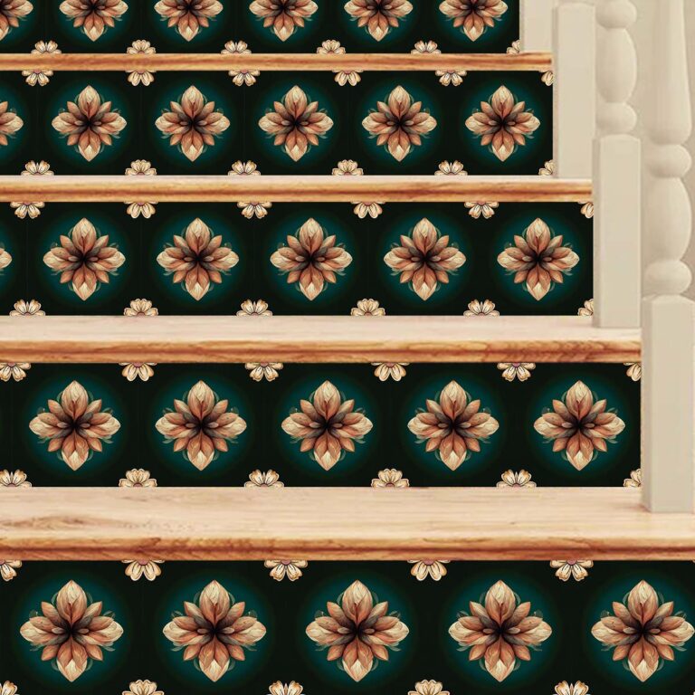 Flower Wall Stickers Decor, Furniture Flower Transfers, Wall Art Decor Flower, Big Floral Wall Decals, Furniture Floral Decals, Dark Green Backsplash Tile, Stickon Tiles