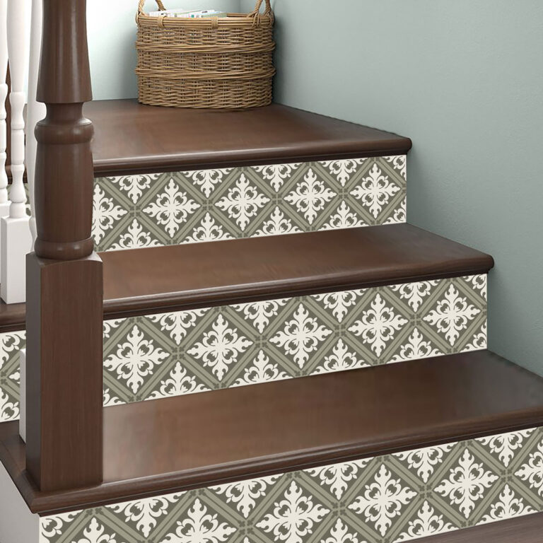 Peel and Stick Olive Floral Tile Sticker Bathroom, Peel and Stick Shower Tile, Bathroom Tiles, Floor Decals, Adhesive Floor Vinyl Tiles, Self Stick Vinyl Flooring USA