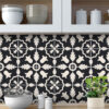 Self-Adhesive Black & White Vinyl Tile Decals - Modern Backsplash Sticker, luxury vinyl tile black and white, black and white self adhesive floor tiles
