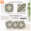 Peel and Stick Olive Floral Tile Sticker Bathroom, Peel and Stick Shower Tile, Bathroom Tiles, Floor Decals, Adhesive Floor Vinyl Tiles, Self Stick Vinyl Flooring USA